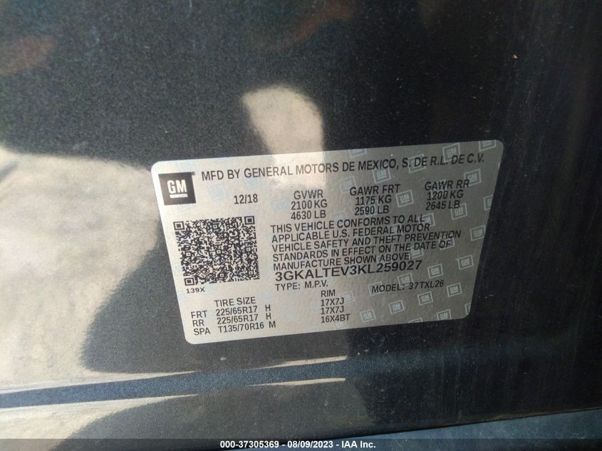 2019 GMC TERRAIN SLE - 3GKALTEV3KL259027