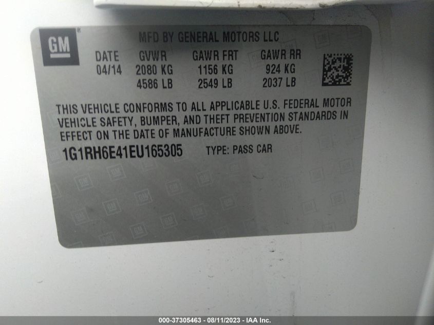 2014 CHEVROLET VOLT - 1G1RH6E41EU165305