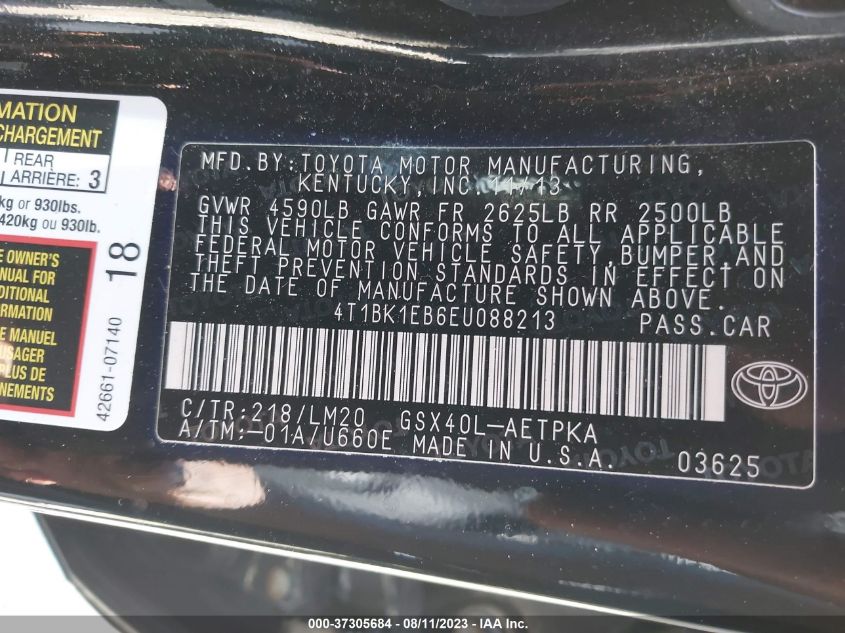 2014 TOYOTA AVALON LIMITED - 4T1BK1EB6EU088213