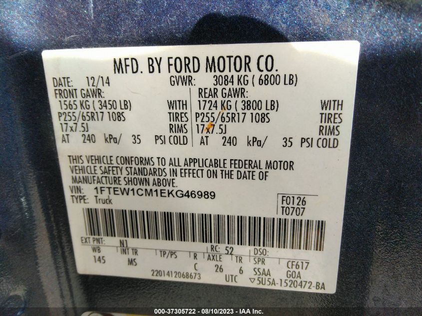 2014 FORD F-150 XL/STX/XLT - 1FTEW1CM1EKG46989