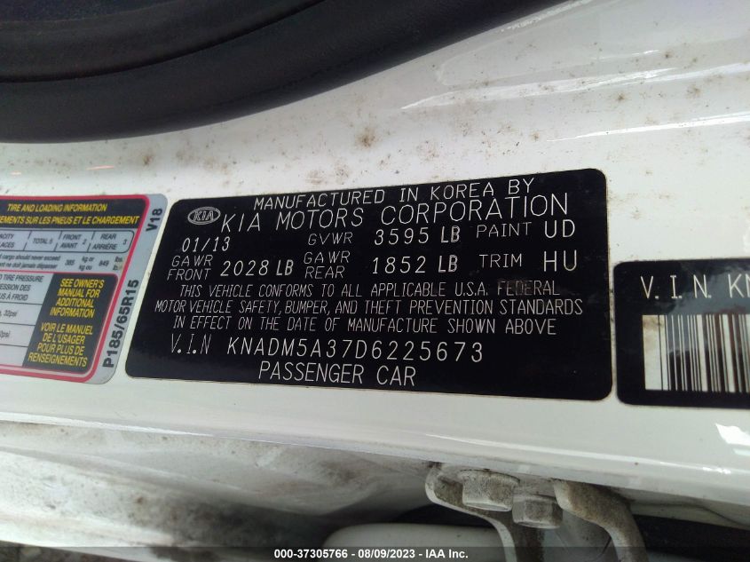 2013 KIA RIO LX - KNADM5A37D6225673