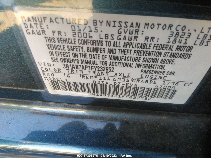 2015 NISSAN SENTRA SV - 3N1AB7AP1FY232952