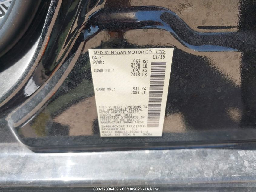 2019 NISSAN ALTIMA 2.5 SR - 1N4BL4CV3KC182086