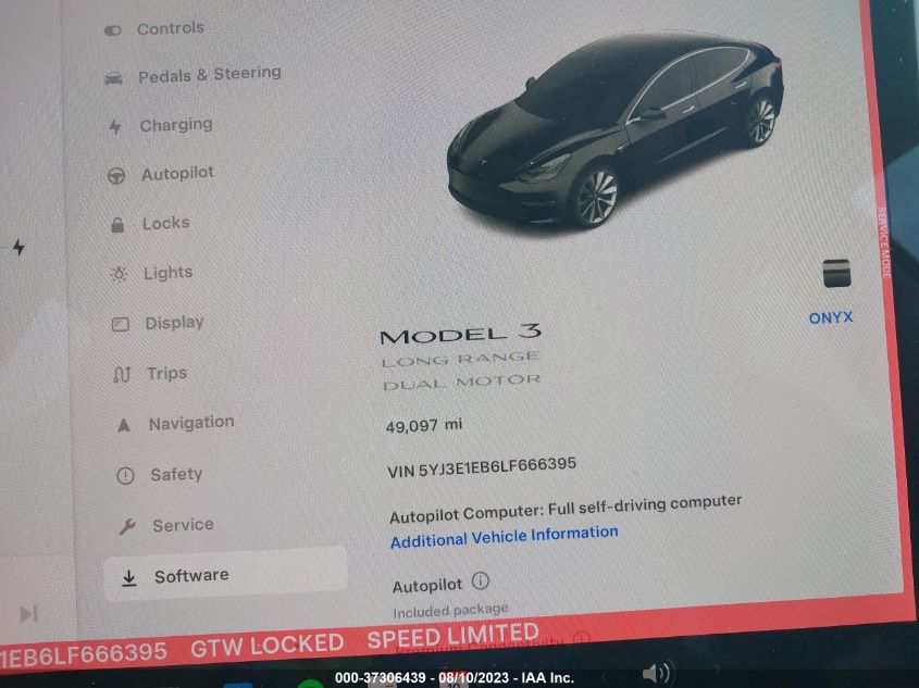 2020 TESLA MODEL 3 LONG RANGE - 5YJ3E1EB6LF666395