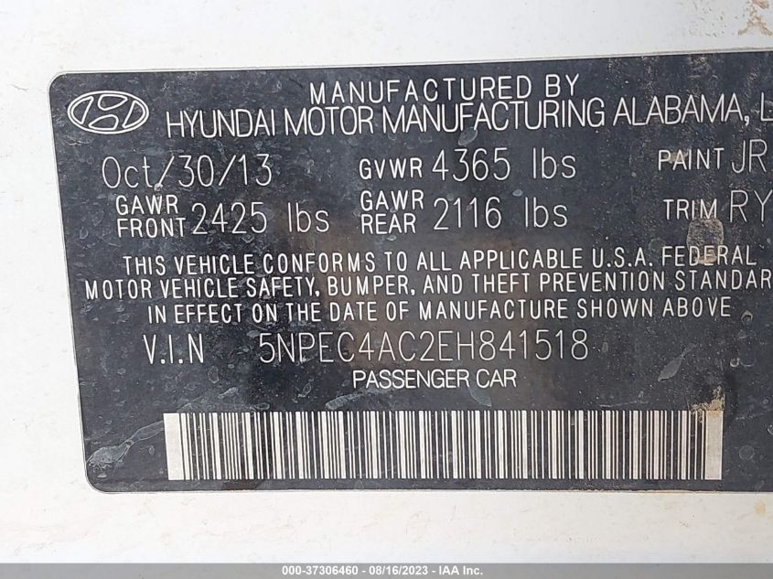 2014 HYUNDAI SONATA LIMITED - 5NPEC4AC2EH841518