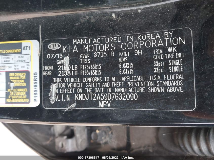 2013 KIA SOUL BASE - KNDJT2A59D7632090