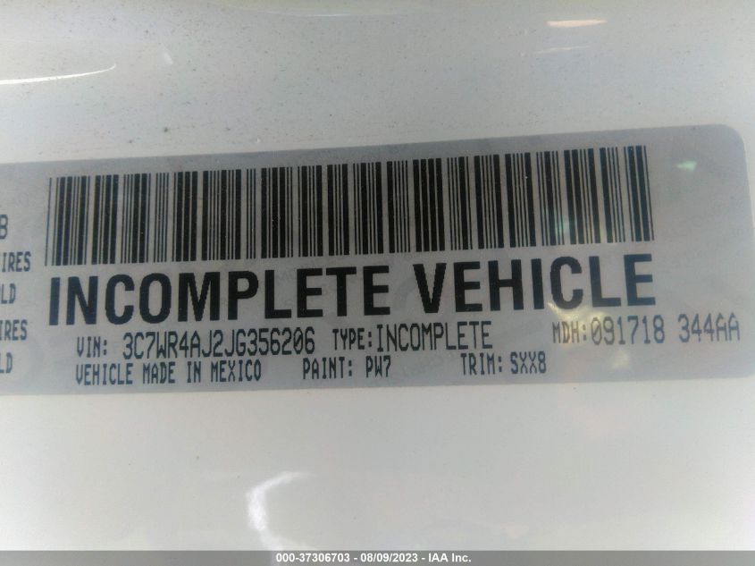 2018 RAM 2500 TRADESMAN - 3C7WR4AJ2JG356206