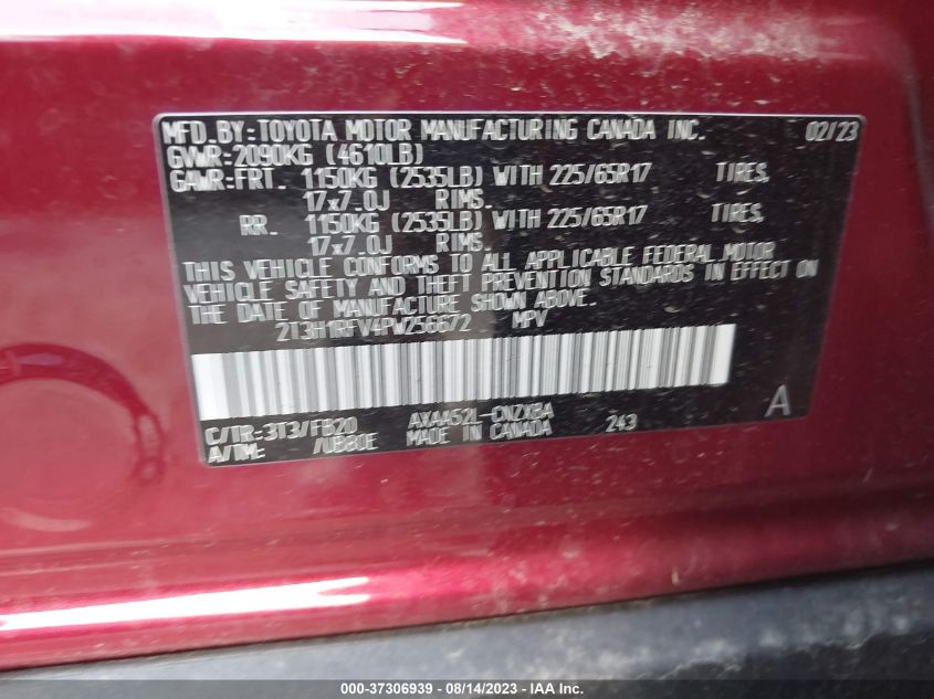2023 TOYOTA RAV4 LE - 2T3H1RFV4PW256672