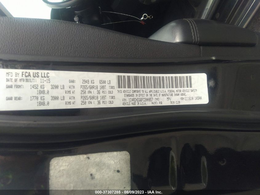 2015 DODGE DURANGO LIMITED - 1C4RDHDG6FC200857