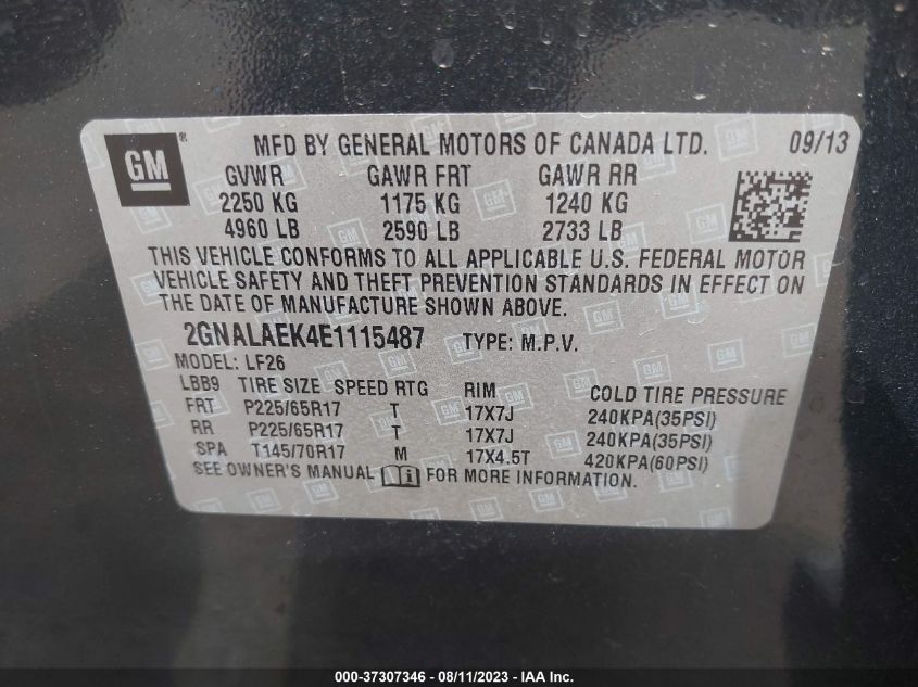 2014 CHEVROLET EQUINOX LS - 2GNALAEK4E1115487