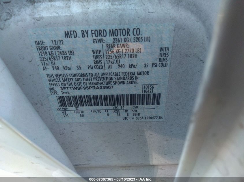 2023 FORD MAVERICK XL/XLT/LARIAT - 3FTTW8F95PRA03907