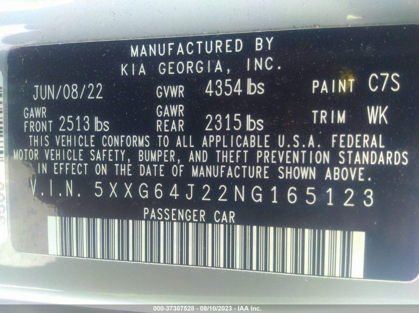 2022 KIA K5 GT LINE - 5XXG64J22NG165123
