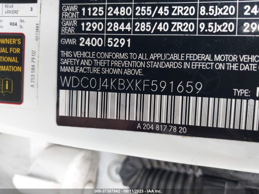 2019 MERCEDES-BENZ GLC GLC 300 - WDC0J4KBXKF591659