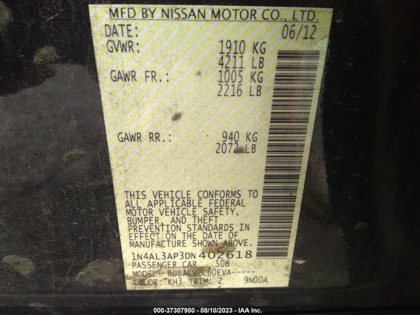 2013 NISSAN ALTIMA 2.5 SL - 1N4AL3AP3DN402618
