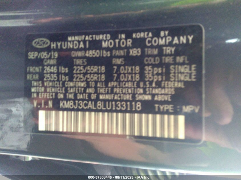 2020 HYUNDAI TUCSON ULTIMATE - KM8J3CAL8LU133118