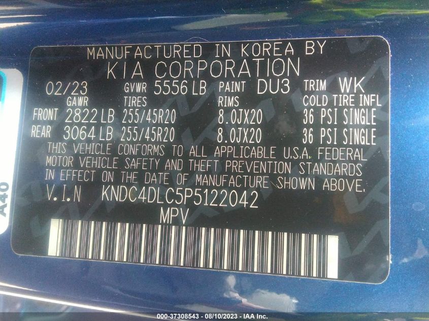 2023 KIA EV6 GT-LINE KNDC4DLC5P5122042