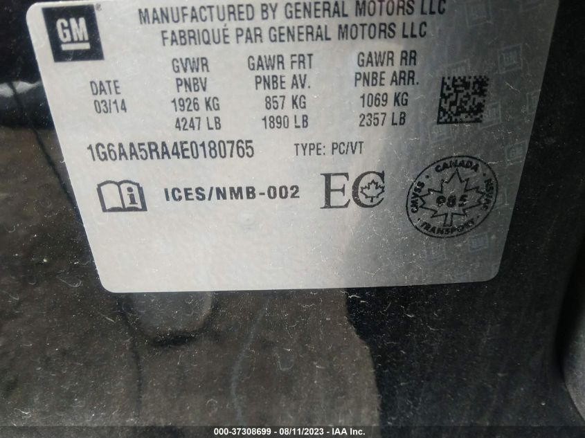 2014 CADILLAC ATS STANDARD RWD - 1G6AA5RA4E0180765