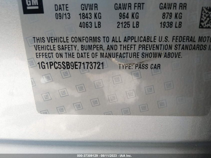 2014 CHEVROLET CRUZE 1LT - 1G1PC5SB9E7173721