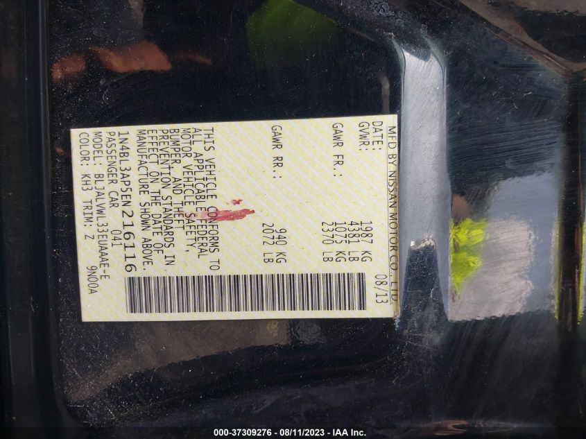 2014 NISSAN ALTIMA 3.5S/3.5SV/3.5SL - 1N4BL3AP5EN216116