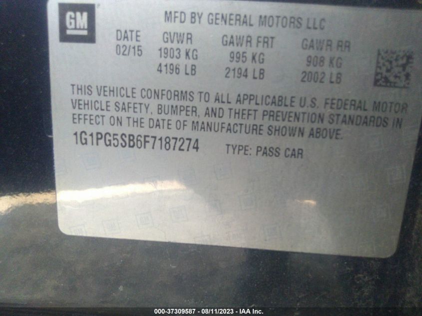 2015 CHEVROLET CRUZE LTZ - 1G1PG5SB6F7187274