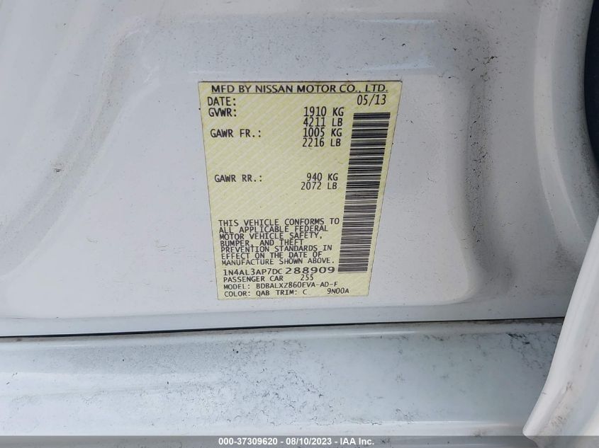 2013 NISSAN ALTIMA 2.5/S/SV/SL - 1N4AL3AP7DC288909