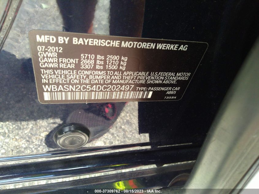 2013 BMW 5 SERIES GRAN TURISMO 535I - WBASN2C54DC202497
