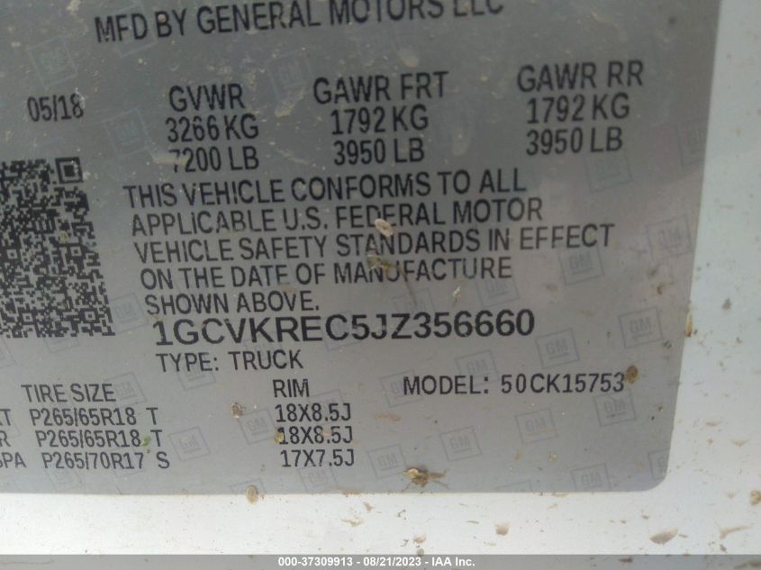 2018 CHEVROLET SILVERADO 1500 LT - 1GCVKREC5JZ356660