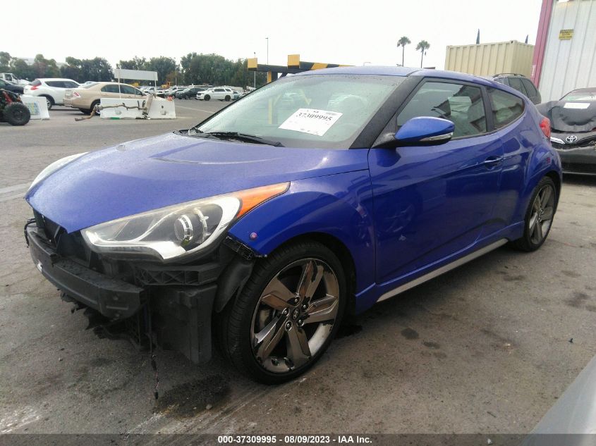 2013 HYUNDAI VELOSTER TURBO W/BLACK INT - KMHTC6AE0DU169074