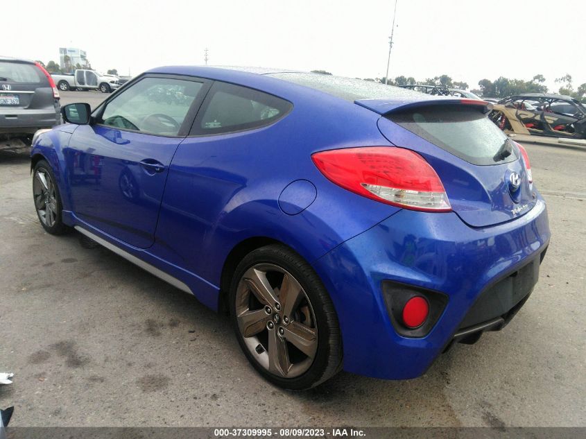 2013 HYUNDAI VELOSTER TURBO W/BLACK INT - KMHTC6AE0DU169074