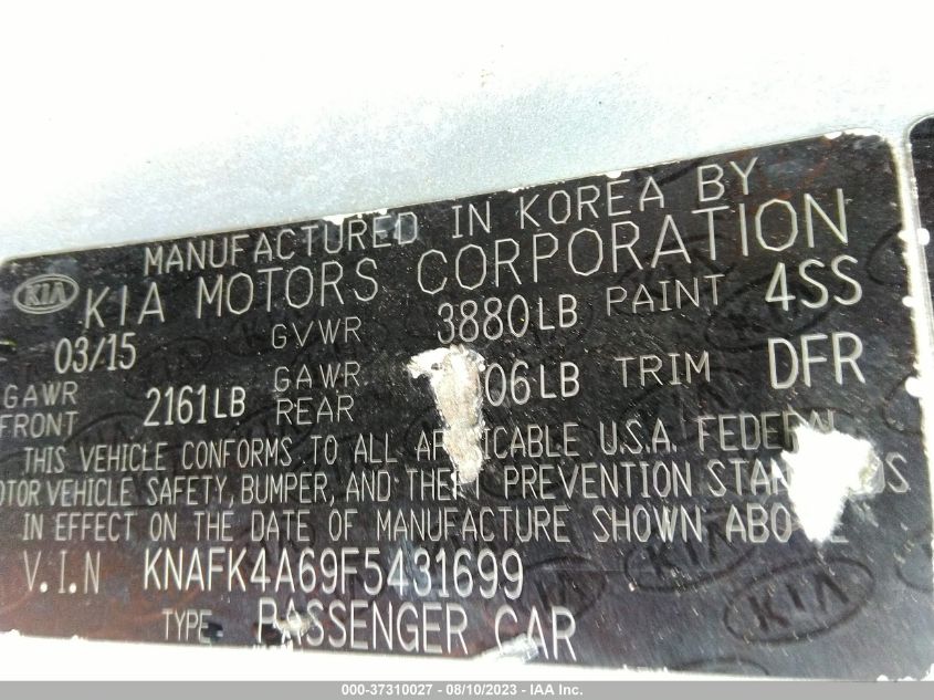 2015 KIA FORTE LX - KNAFK4A69F5431699