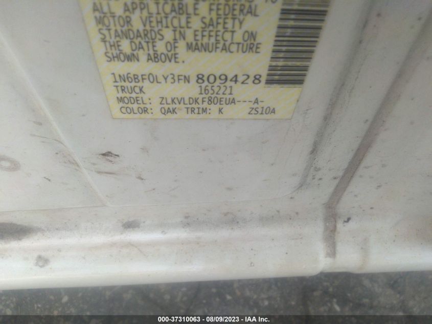 2015 NISSAN NV S 1N6BF0LY3FN809428