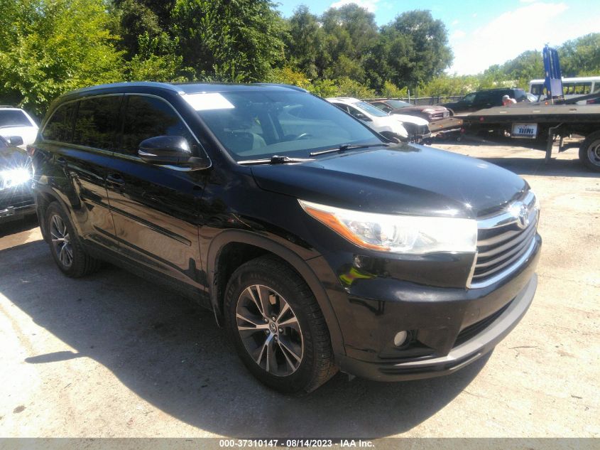 2016 TOYOTA HIGHLANDER XLE - 5TDJKRFH0GS279134