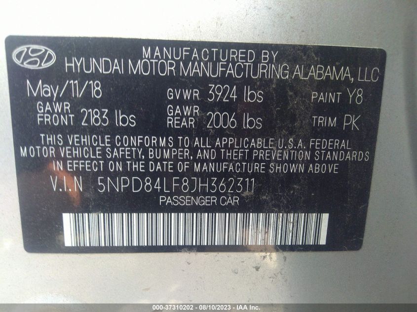 2018 HYUNDAI ELANTRA VALUE EDITION - 5NPD84LF8JH362311