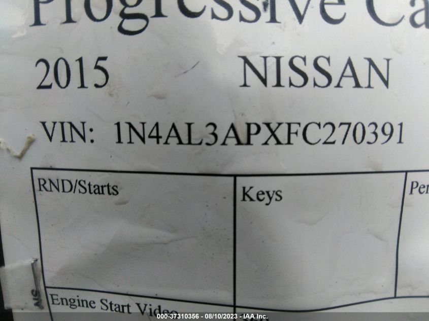 2015 NISSAN ALTIMA 2.5 - 1N4AL3APXFC270391