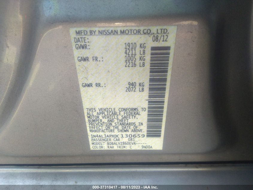 2013 NISSAN ALTIMA 2.5 SL - 1N4AL3APXDC130659