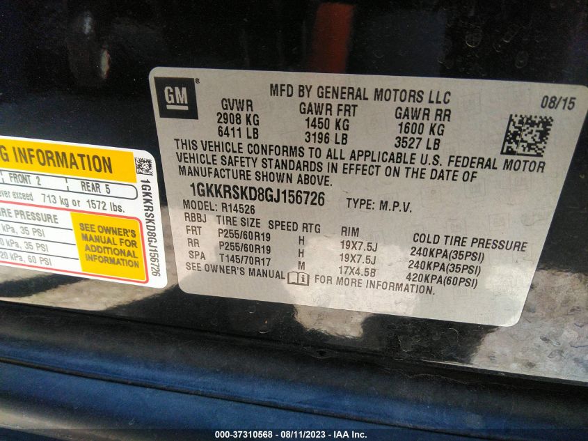 2016 GMC ACADIA SLT-2 - 1GKKRSKD8GJ156726