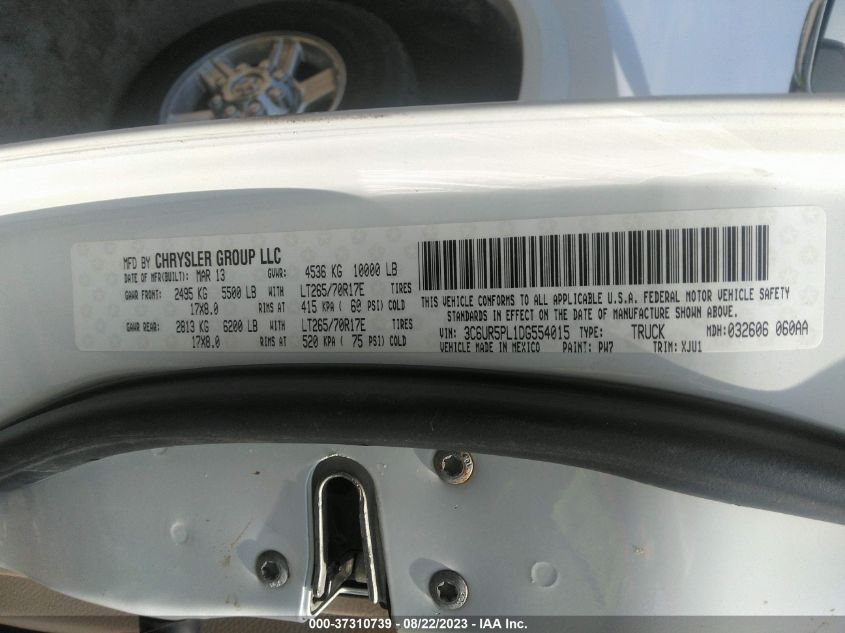 2013 RAM 2500 LARAMIE LONGHORN - 3C6UR5PL1DG554015