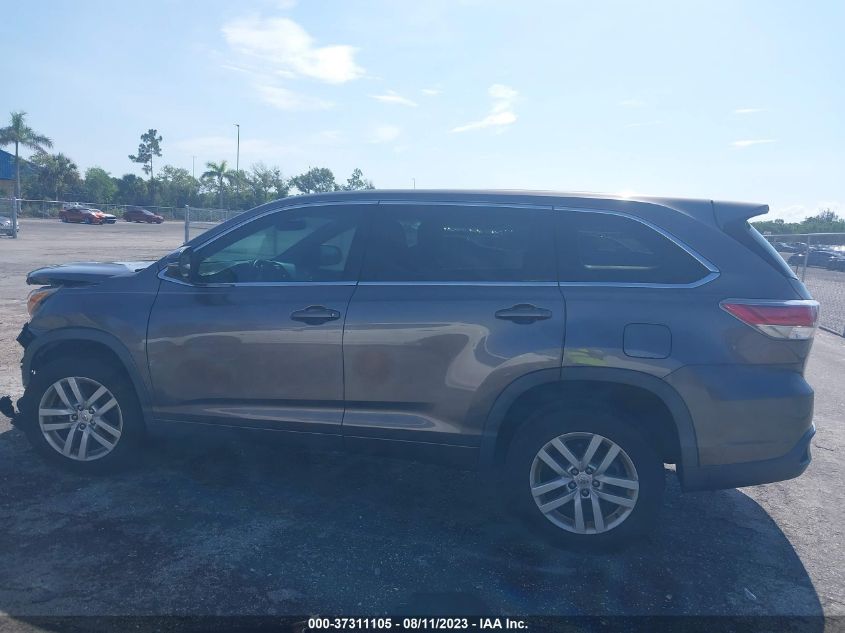 2015 TOYOTA HIGHLANDER LE - 5TDZARFH2FS012274