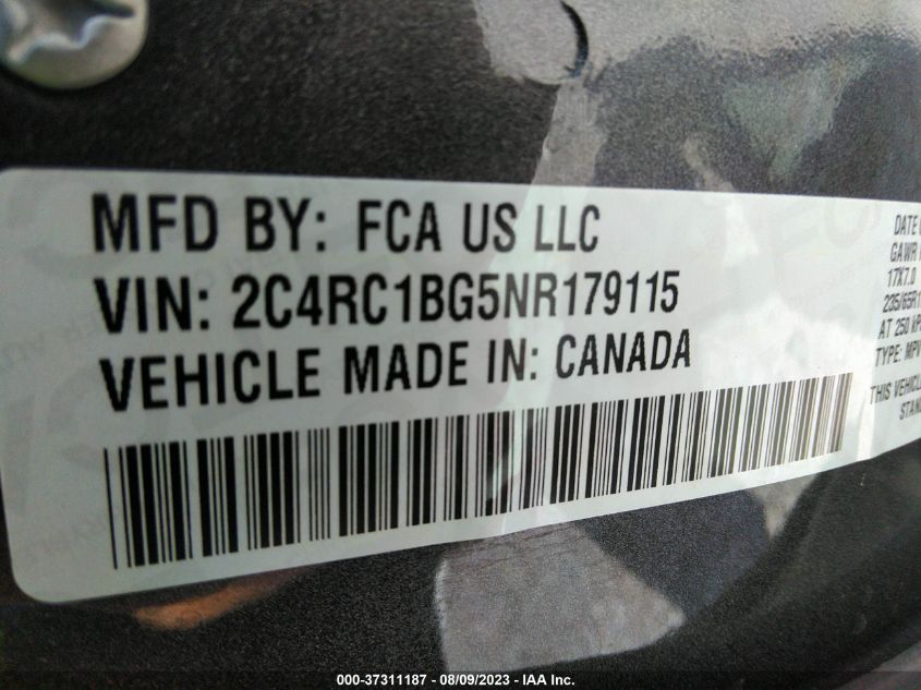 2022 CHRYSLER PACIFICA TOURING L - 2C4RC1BG5NR179115