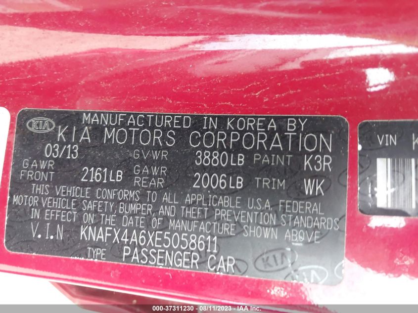 2014 KIA FORTE LX - KNAFX4A6XE5058611
