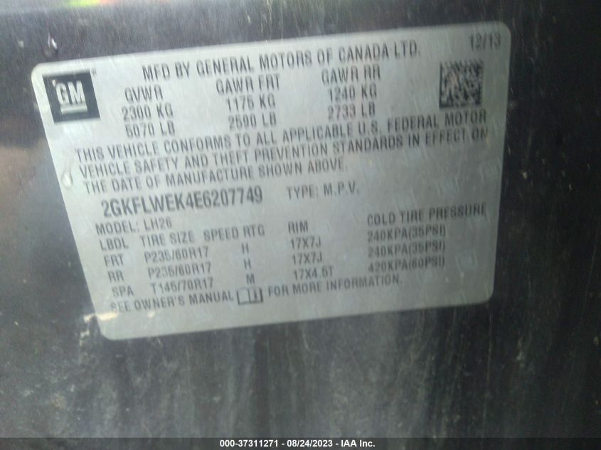 2014 GMC TERRAIN SLE - 2GKFLWEK4E6207749