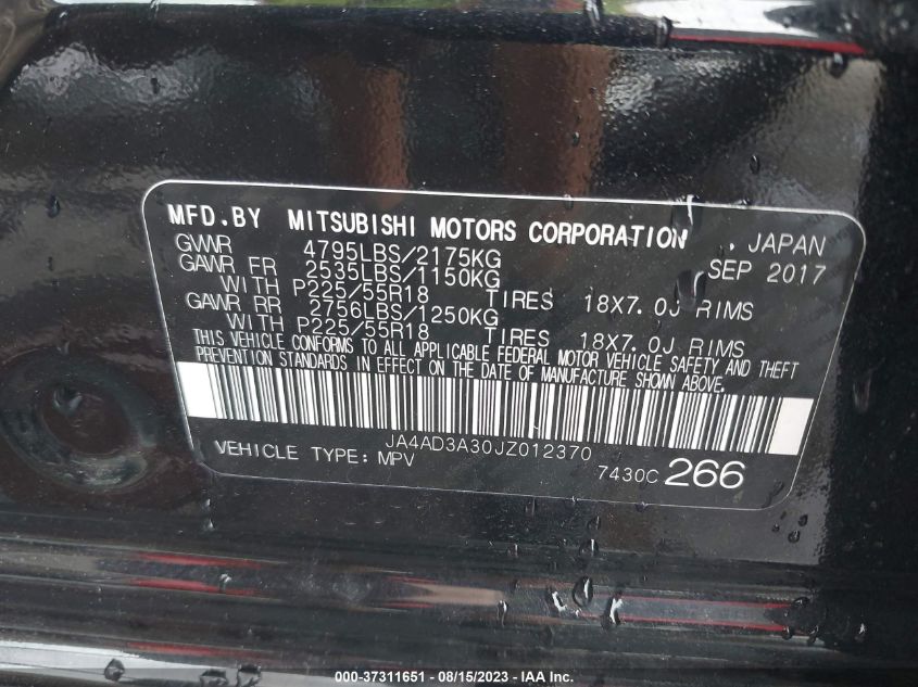 2018 MITSUBISHI OUTLANDER SE/SEL/LE - JA4AD3A30JZ012370