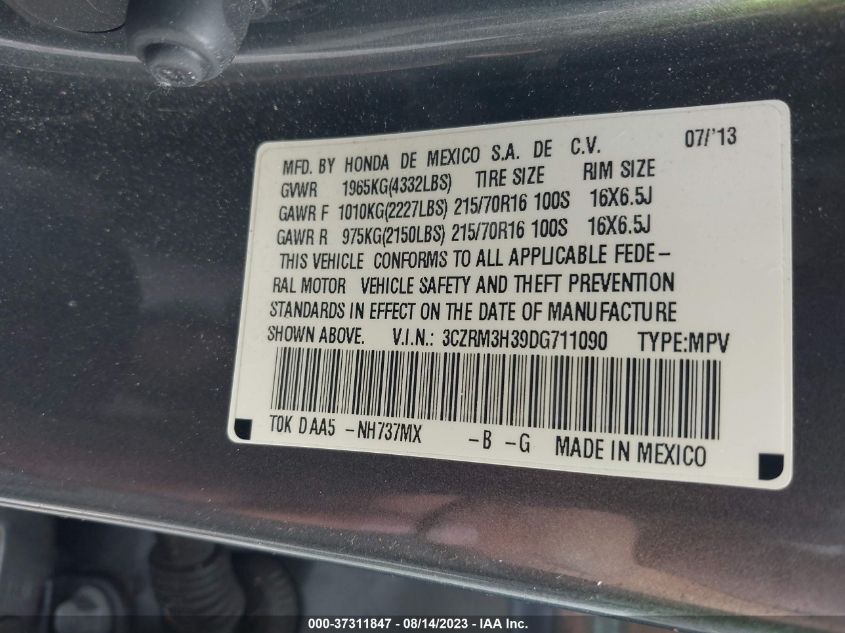 2013 HONDA CR-V LX - 3CZRM3H39DG711090