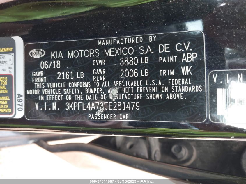 2018 KIA FORTE LX/S - 3KPFL4A73JE281479