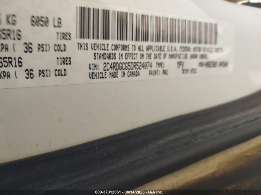 2013 DODGE GRAND CARAVAN SXT - 2C4RDGCG5DR524074