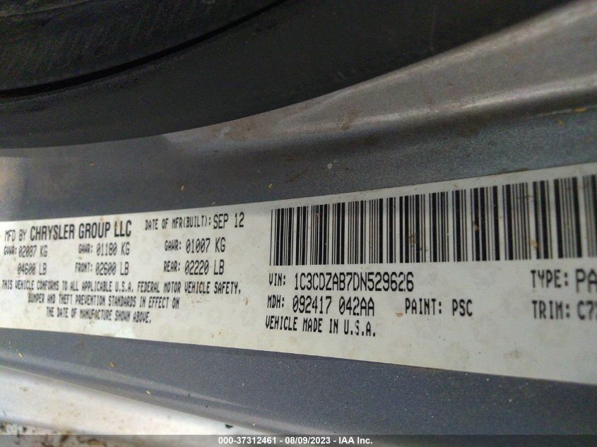 2013 DODGE AVENGER SE - 1C3CDZAB7DN529626