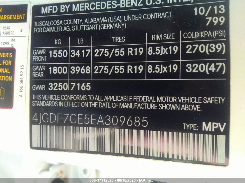 2014 MERCEDES-BENZ GL-CLASS GL 450 - 4JGDF7CE5EA309685