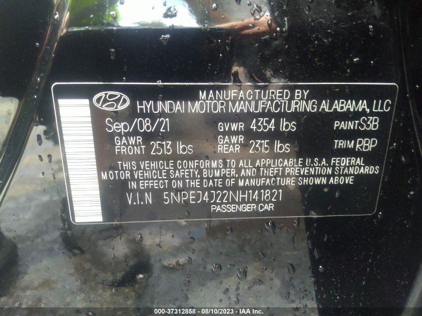 2022 HYUNDAI SONATA SEL PLUS - 5NPEJ4J22NH141821