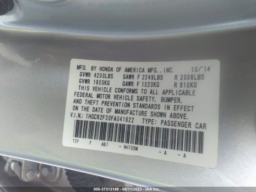 2015 HONDA ACCORD SEDAN LX - 1HGCR2F30FA041622