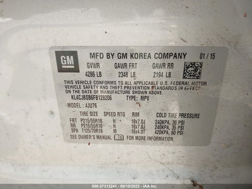 2015 BUICK ENCORE CONVENIENCE - KL4CJBSB6FB128206